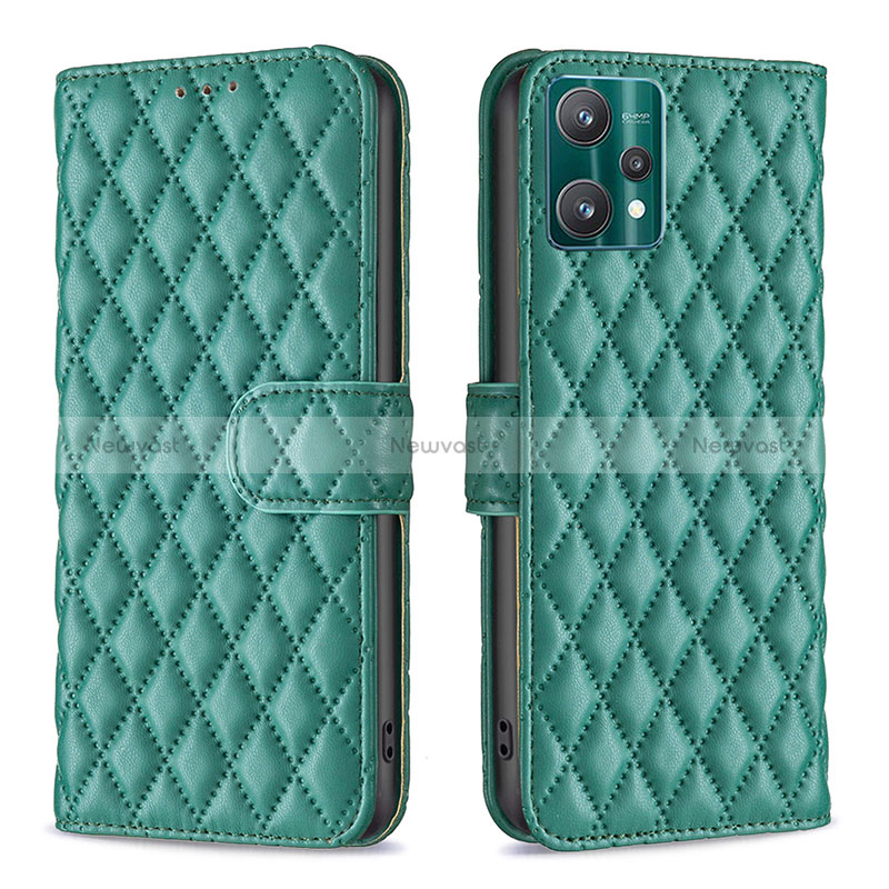 Leather Case Stands Flip Cover Holder B11F for Realme V25 5G Green