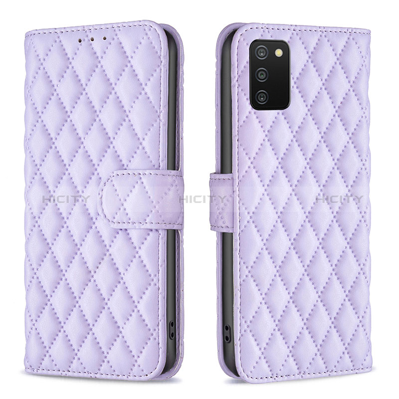 Leather Case Stands Flip Cover Holder B11F for Samsung Galaxy A03s Purple