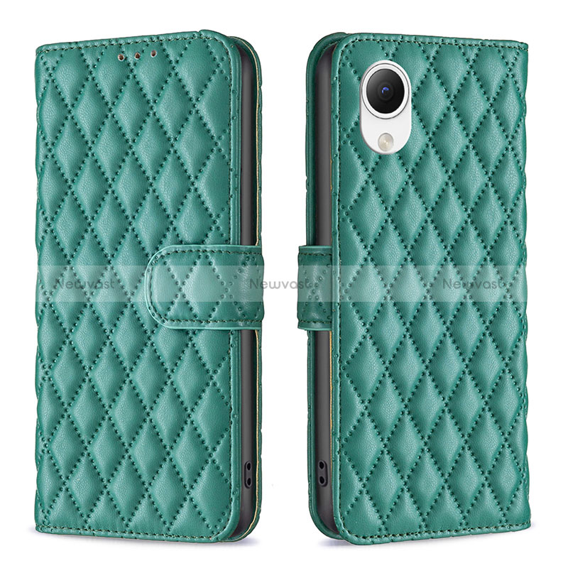 Leather Case Stands Flip Cover Holder B11F for Samsung Galaxy A23e 5G Green
