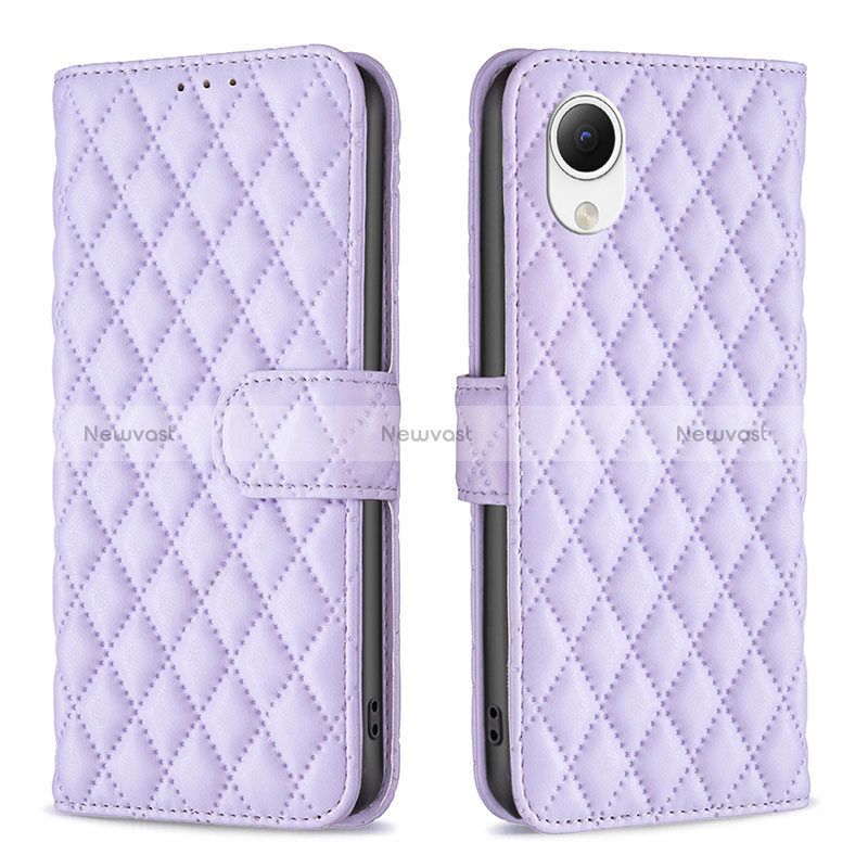 Leather Case Stands Flip Cover Holder B11F for Samsung Galaxy A23s Purple