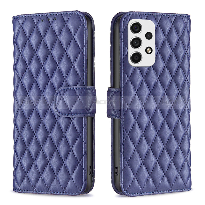 Leather Case Stands Flip Cover Holder B11F for Samsung Galaxy A53 5G Blue