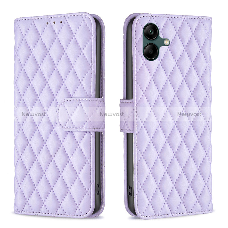 Leather Case Stands Flip Cover Holder B11F for Samsung Galaxy M04 Purple