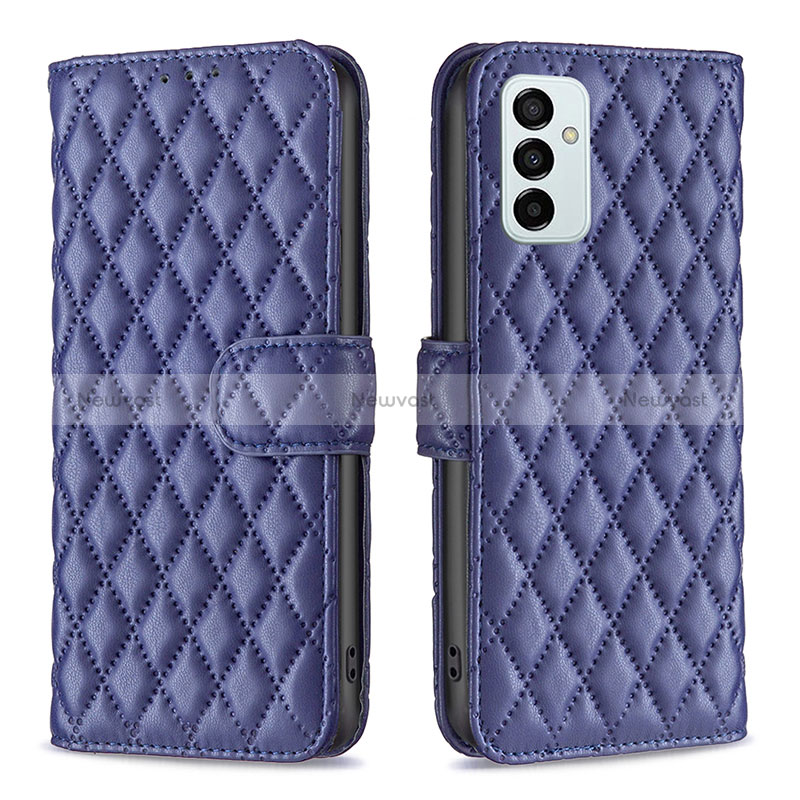 Leather Case Stands Flip Cover Holder B11F for Samsung Galaxy M23 5G Blue