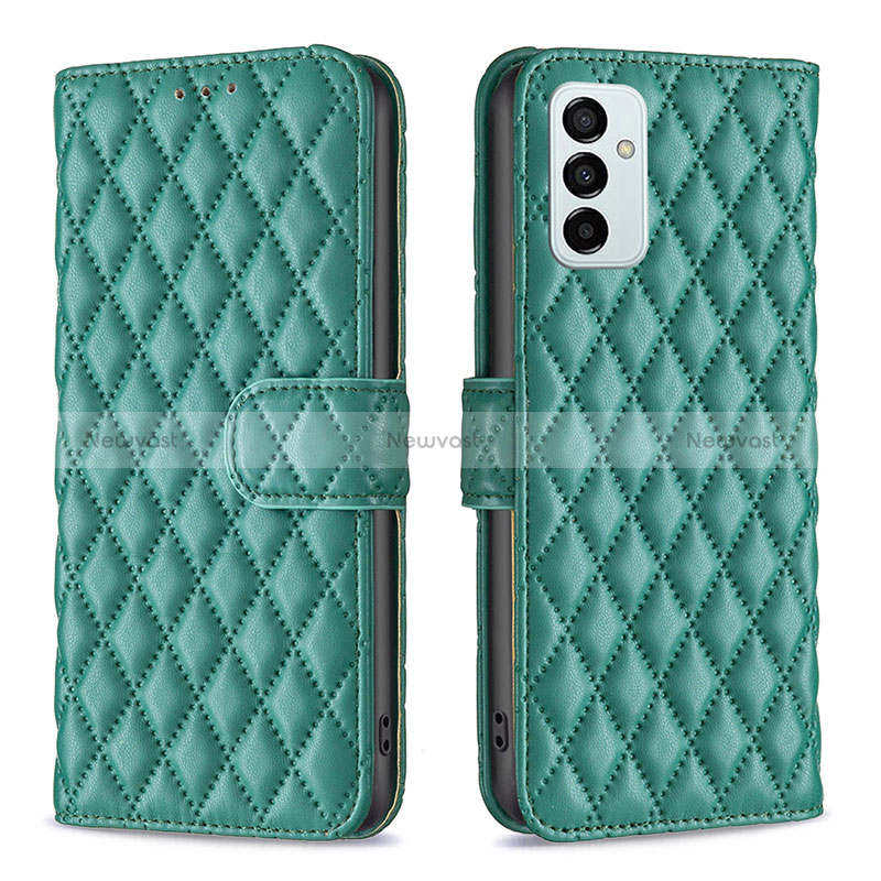 Leather Case Stands Flip Cover Holder B11F for Samsung Galaxy M23 5G Green