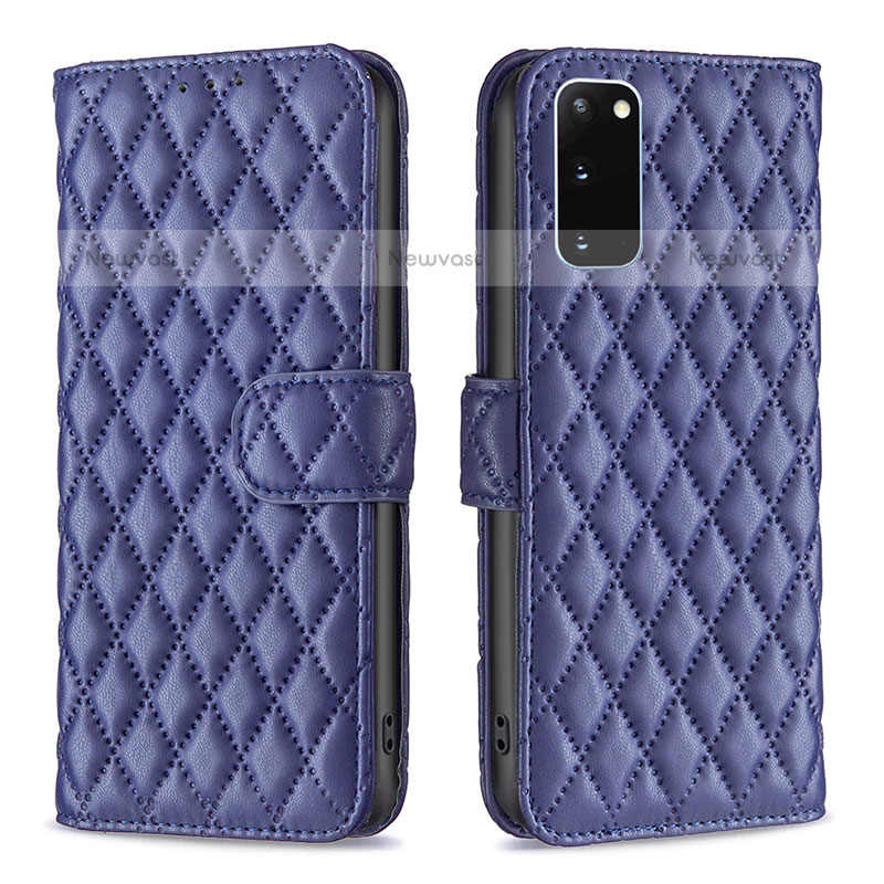 Leather Case Stands Flip Cover Holder B11F for Samsung Galaxy S20 5G Blue