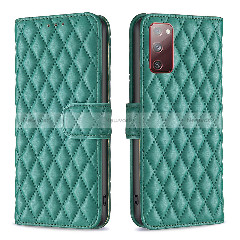 Leather Case Stands Flip Cover Holder B11F for Samsung Galaxy S20 FE 4G Green