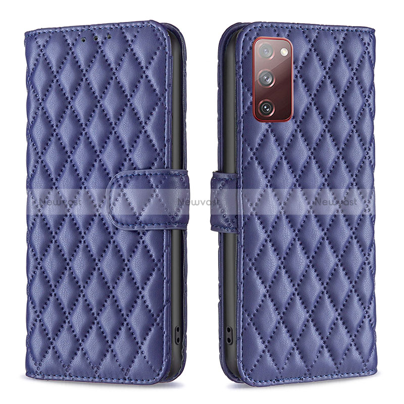 Leather Case Stands Flip Cover Holder B11F for Samsung Galaxy S20 FE 5G Blue