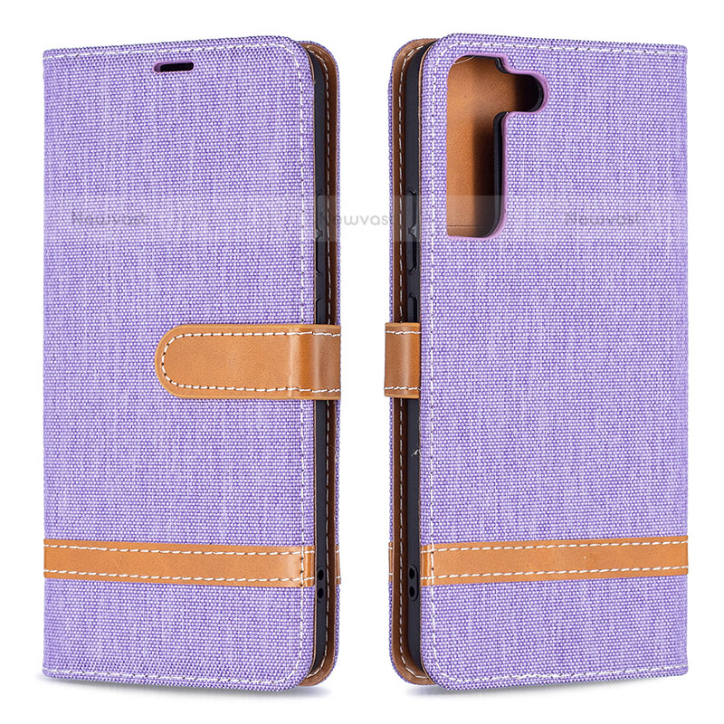 Leather Case Stands Flip Cover Holder B11F for Samsung Galaxy S23 5G Clove Purple
