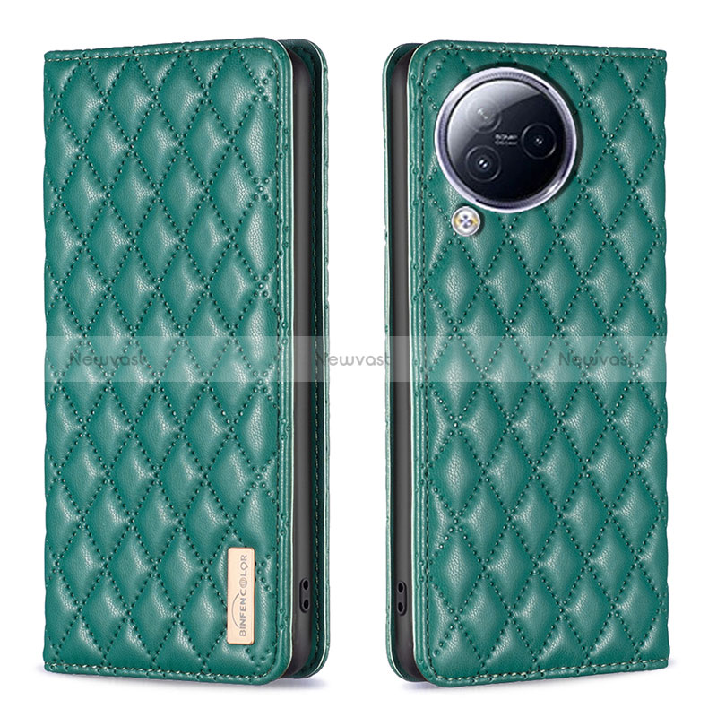 Leather Case Stands Flip Cover Holder B11F for Xiaomi Civi 3 5G Green