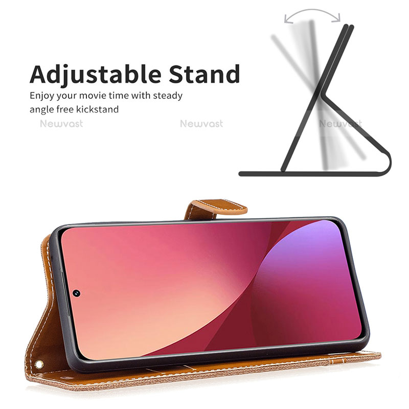 Leather Case Stands Flip Cover Holder B11F for Xiaomi Mi 12 Pro 5G