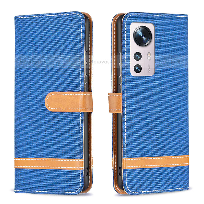 Leather Case Stands Flip Cover Holder B11F for Xiaomi Mi 12S Pro 5G Blue