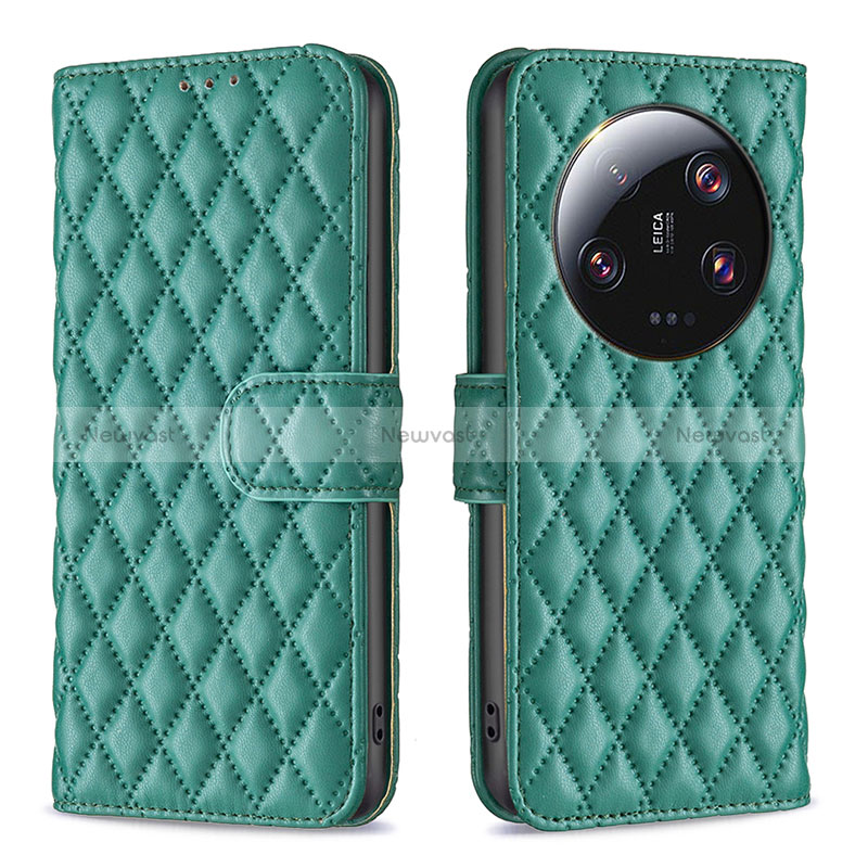 Leather Case Stands Flip Cover Holder B11F for Xiaomi Mi 13 Ultra 5G Green