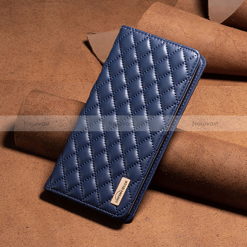 Leather Case Stands Flip Cover Holder B11F for Xiaomi Redmi 12C 4G Blue