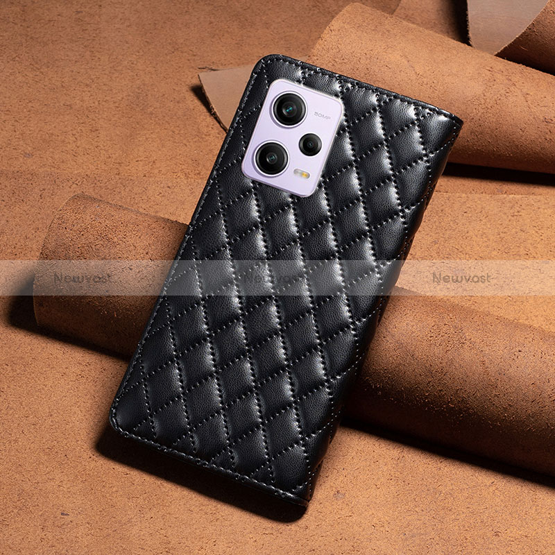 Leather Case Stands Flip Cover Holder B11F for Xiaomi Redmi Note 12 Pro 5G