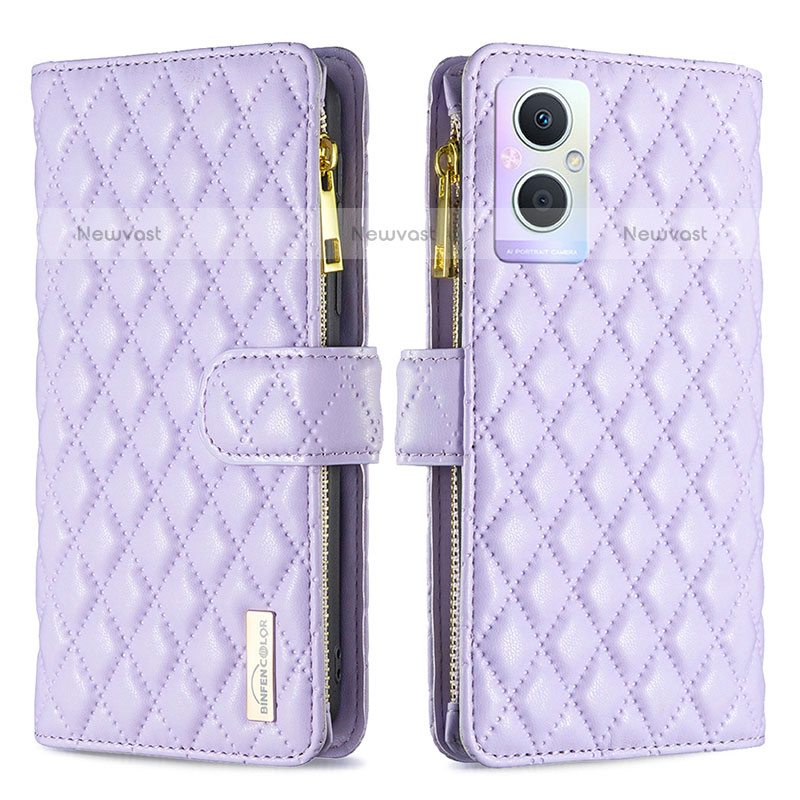 Leather Case Stands Flip Cover Holder B12F for Oppo F21 Pro 5G