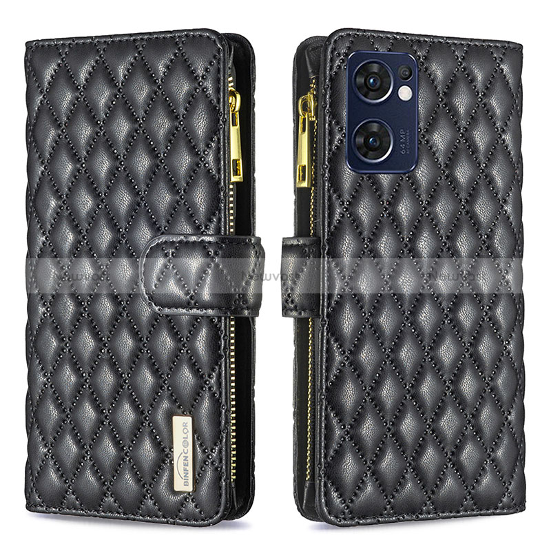 Leather Case Stands Flip Cover Holder B12F for Oppo Find X5 Lite 5G