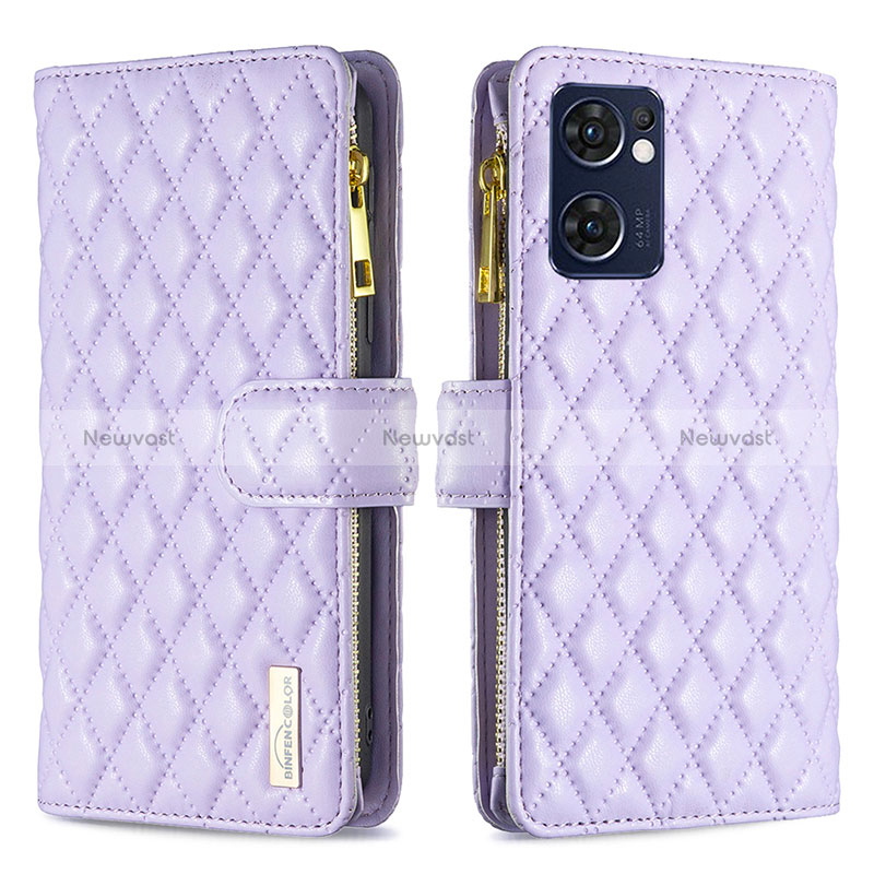 Leather Case Stands Flip Cover Holder B12F for Oppo Find X5 Lite 5G