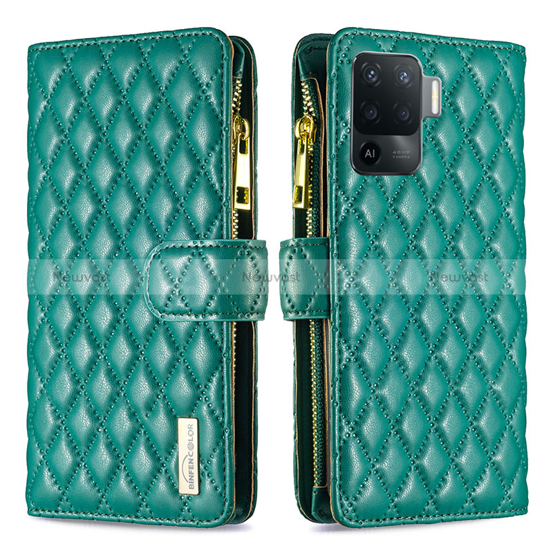 Leather Case Stands Flip Cover Holder B12F for Oppo Reno5 F