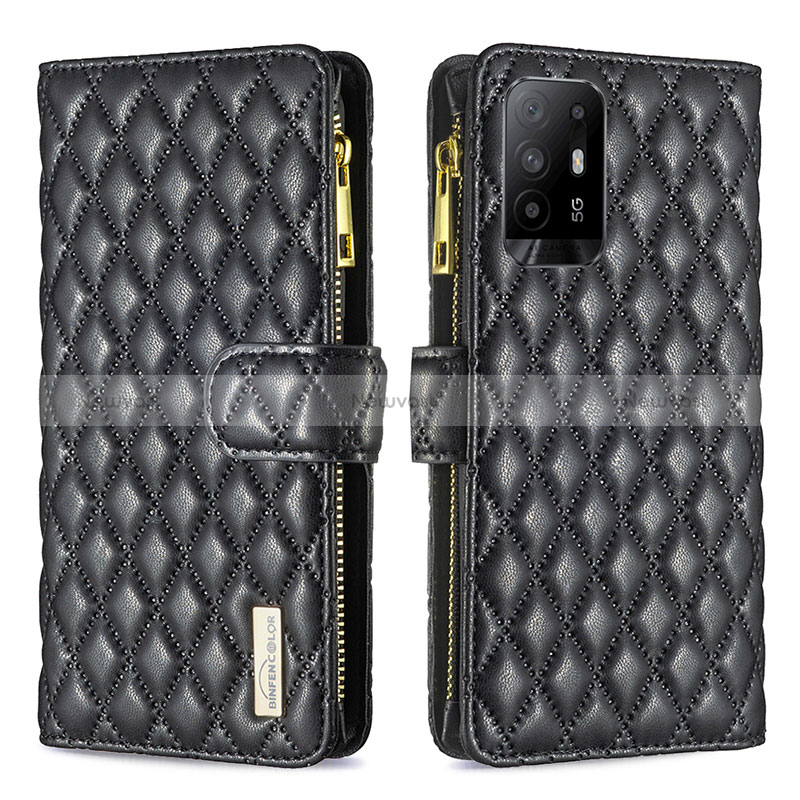 Leather Case Stands Flip Cover Holder B12F for Oppo Reno5 Z 5G