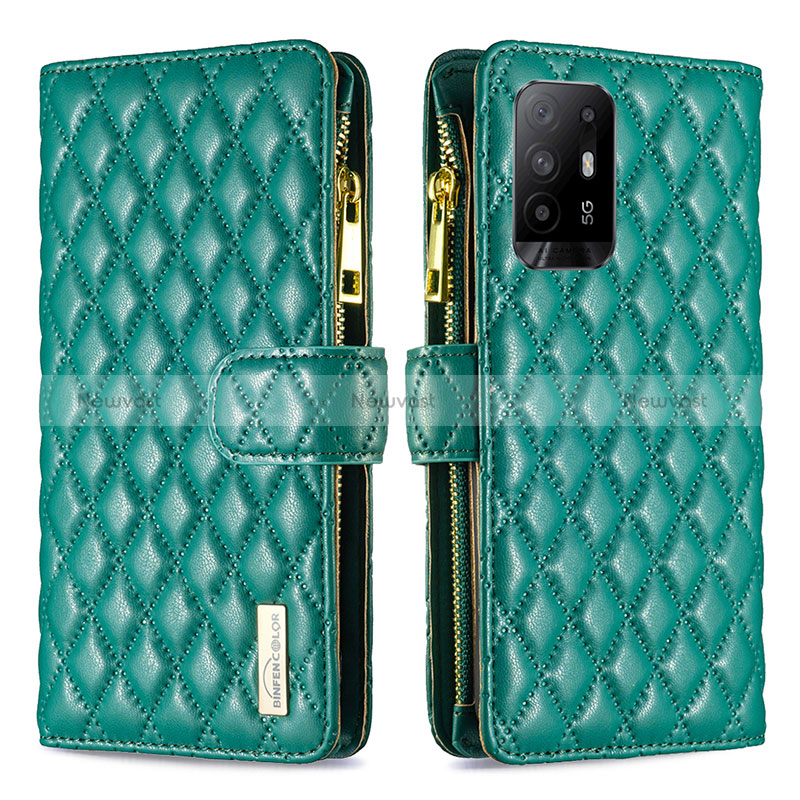 Leather Case Stands Flip Cover Holder B12F for Oppo Reno5 Z 5G