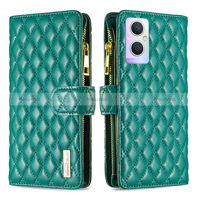 Leather Case Stands Flip Cover Holder B12F for Oppo Reno8 Z 5G