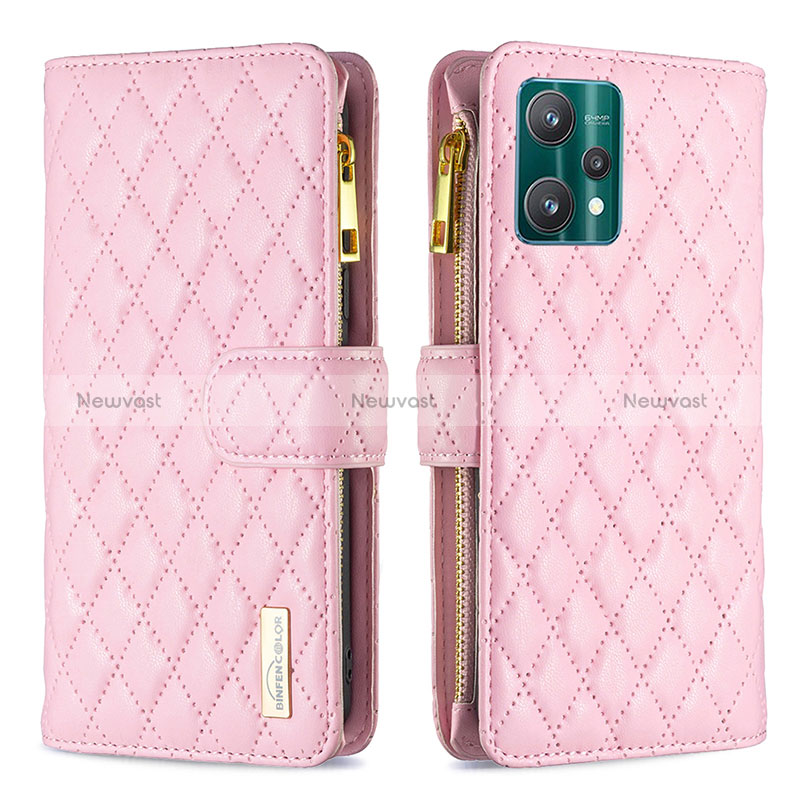 Leather Case Stands Flip Cover Holder B12F for Realme 9 Pro 5G Purple