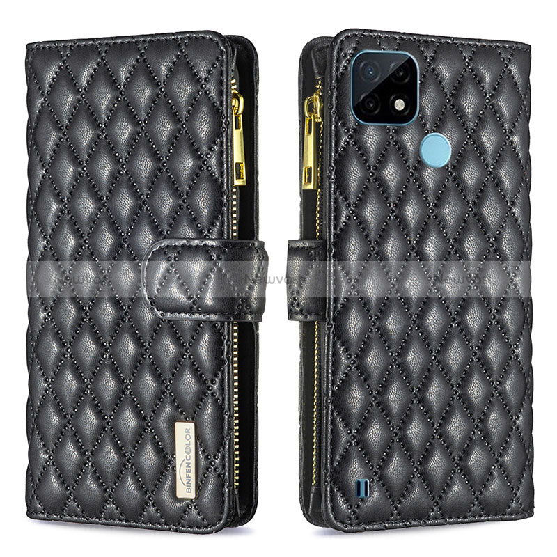 Leather Case Stands Flip Cover Holder B12F for Realme C21