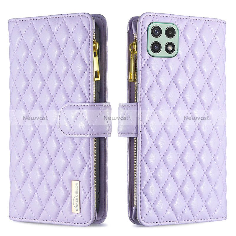 Leather Case Stands Flip Cover Holder B12F for Samsung Galaxy A22 5G