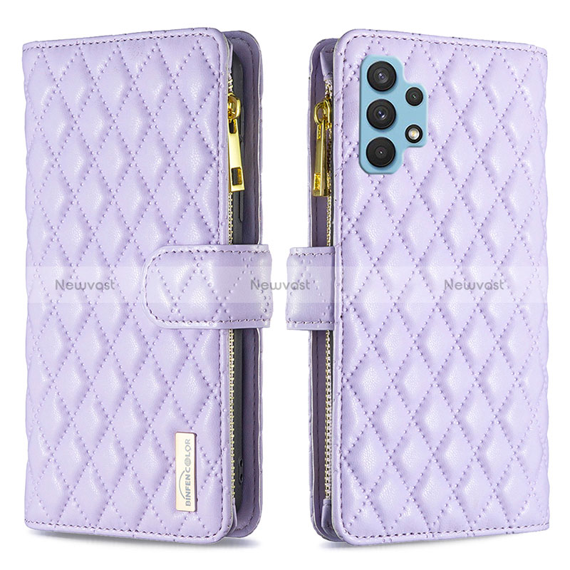 Leather Case Stands Flip Cover Holder B12F for Samsung Galaxy A32 4G