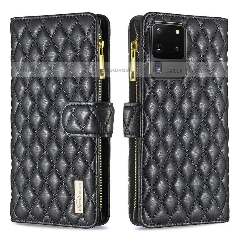 Leather Case Stands Flip Cover Holder B12F for Samsung Galaxy S20 Ultra 5G