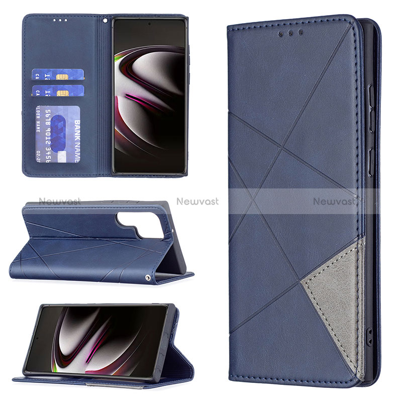 Leather Case Stands Flip Cover Holder B12F for Samsung Galaxy S24 Ultra 5G