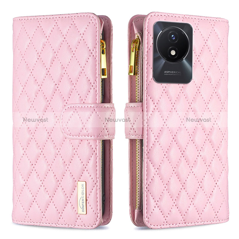 Leather Case Stands Flip Cover Holder B12F for Vivo Y02