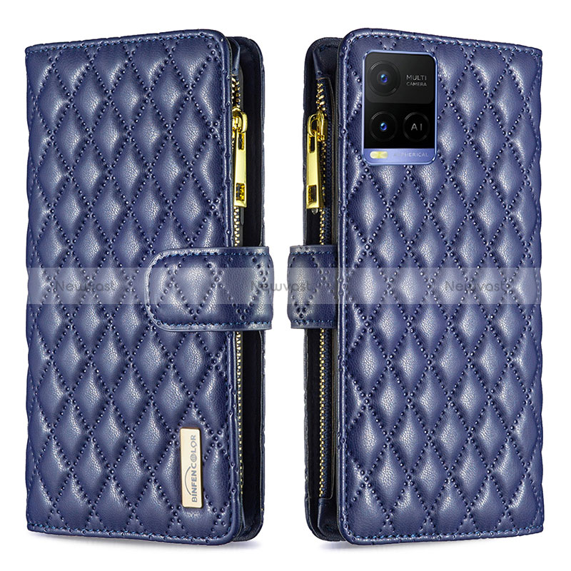 Leather Case Stands Flip Cover Holder B12F for Vivo Y21