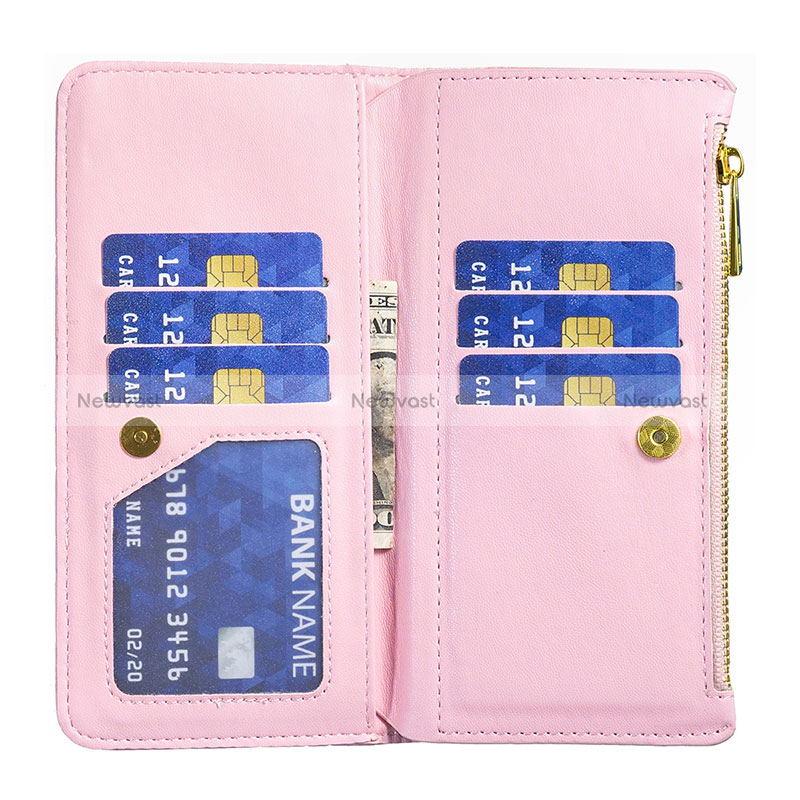 Leather Case Stands Flip Cover Holder B12F for Vivo Y35 4G