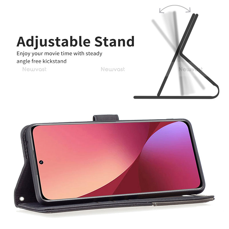 Leather Case Stands Flip Cover Holder B12F for Xiaomi Mi 12 Pro 5G