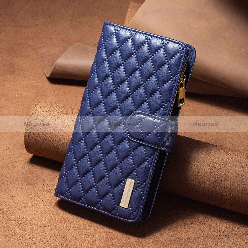 Leather Case Stands Flip Cover Holder B12F for Xiaomi Mi 13 5G Blue