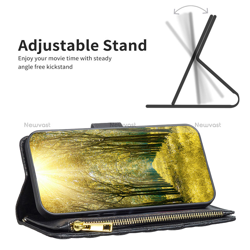 Leather Case Stands Flip Cover Holder B12F for Xiaomi Redmi 10 Prime Plus 5G