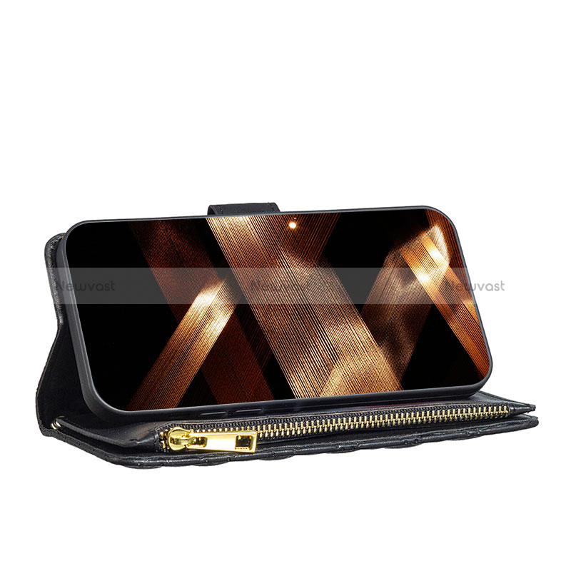 Leather Case Stands Flip Cover Holder B12F for Xiaomi Redmi 12 4G