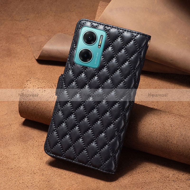 Leather Case Stands Flip Cover Holder B12F for Xiaomi Redmi Note 11E 5G