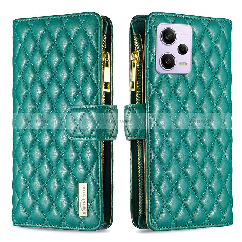 Leather Case Stands Flip Cover Holder B12F for Xiaomi Redmi Note 12 Pro 5G