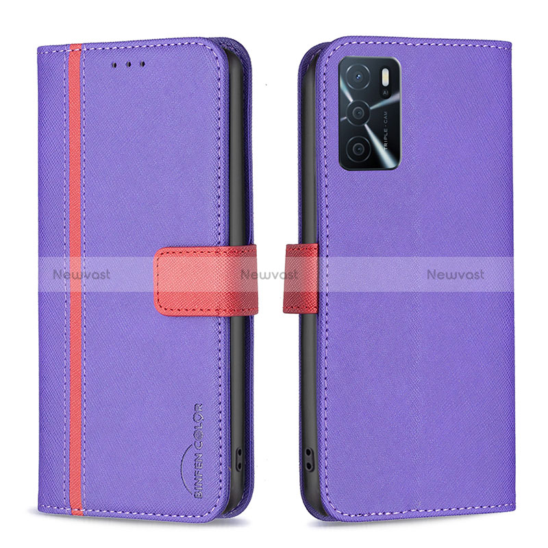 Leather Case Stands Flip Cover Holder B13F for Oppo A16s