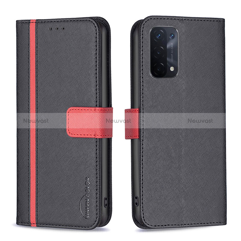 Leather Case Stands Flip Cover Holder B13F for Oppo A74 5G