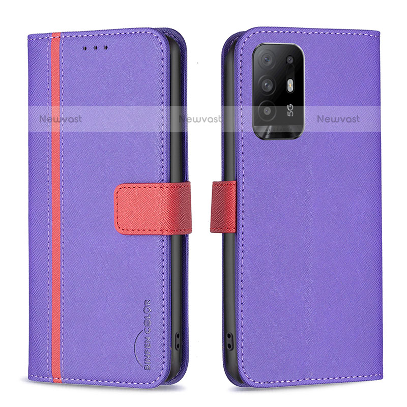 Leather Case Stands Flip Cover Holder B13F for Oppo A94 5G