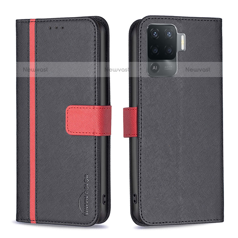 Leather Case Stands Flip Cover Holder B13F for Oppo F19 Pro