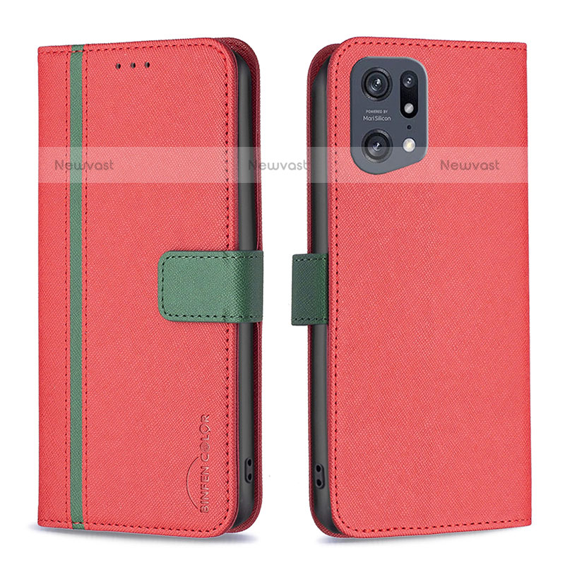 Leather Case Stands Flip Cover Holder B13F for Oppo Find X5 Pro 5G