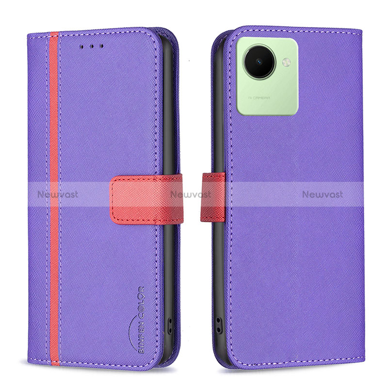 Leather Case Stands Flip Cover Holder B13F for Realme C30