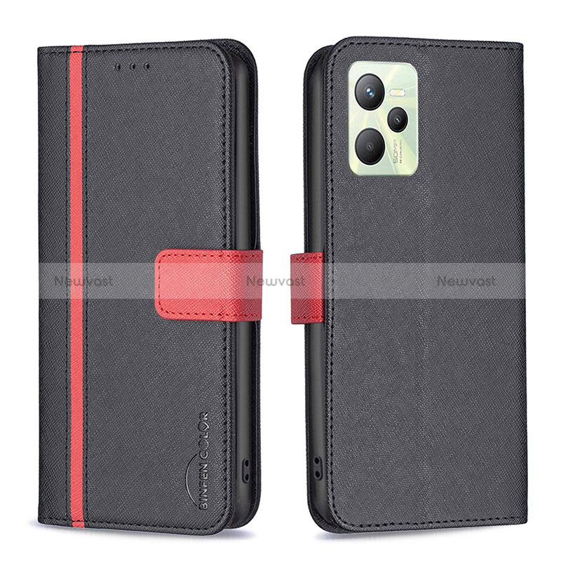 Leather Case Stands Flip Cover Holder B13F for Realme C35