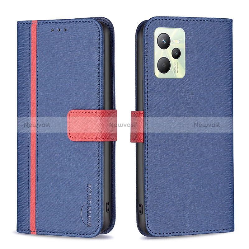 Leather Case Stands Flip Cover Holder B13F for Realme C35