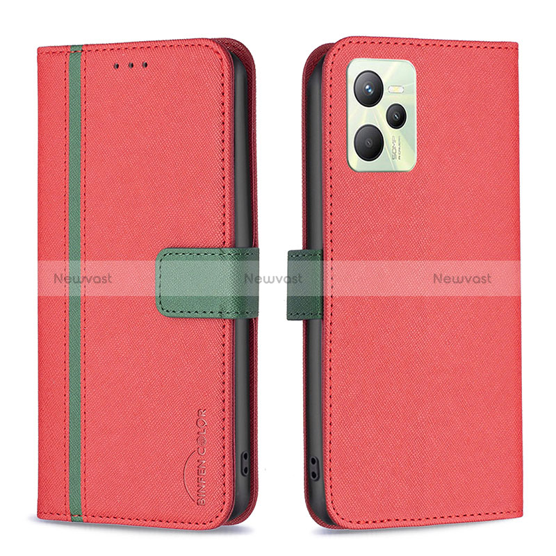 Leather Case Stands Flip Cover Holder B13F for Realme C35