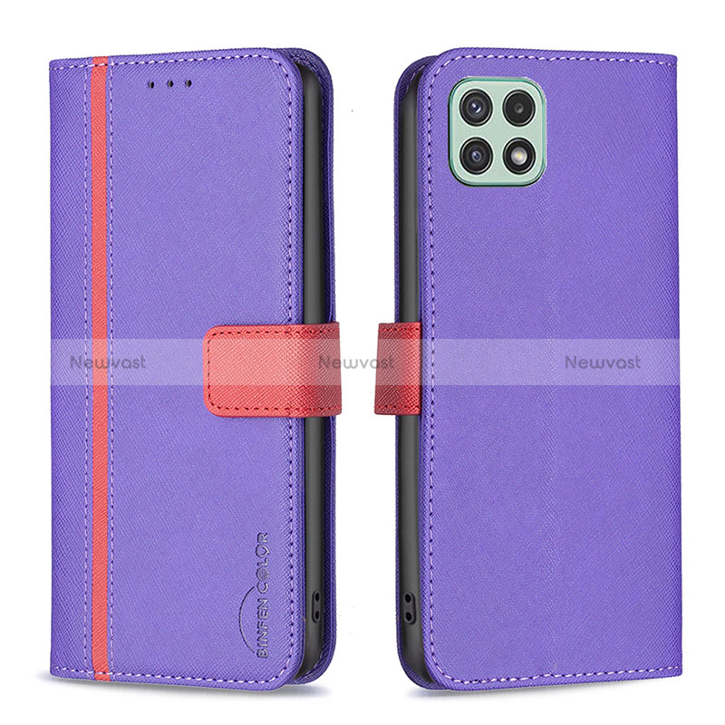 Leather Case Stands Flip Cover Holder B13F for Samsung Galaxy A22 5G